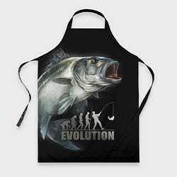 Фартук кулинарный Эволюция рыбалки, цвет: 3D-принт