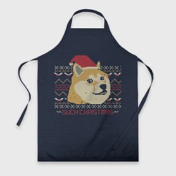 Фартук кулинарный Doge Such Christmas, цвет: 3D-принт