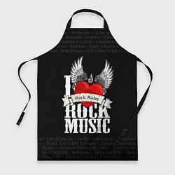 Фартук кулинарный I Love Rock Music, цвет: 3D-принт