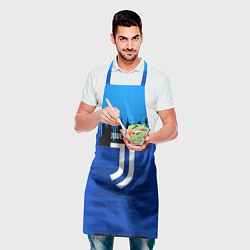 Фартук кулинарный FC Juventus: Blue Abstract, цвет: 3D-принт — фото 2