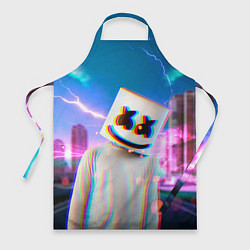 Фартук кулинарный Marshmello: Glitch Effect, цвет: 3D-принт