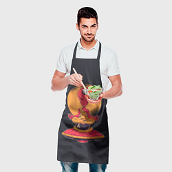 Фартук кулинарный Пришелец-медитатор, цвет: 3D-принт — фото 2