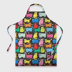 Фартук кулинарный Разноцветные котики, цвет: 3D-принт