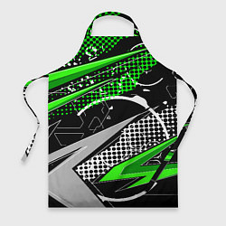 Фартук кулинарный Black and green corners, цвет: 3D-принт