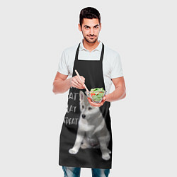 Фартук кулинарный Sleep Eat Play Repeat Хаски щенок, цвет: 3D-принт — фото 2