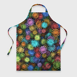 Фартук кулинарный Разноцветные вирусы, цвет: 3D-принт