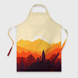 Фартук кулинарный Горы закат пейзаж лиса арт, цвет: 3D-принт