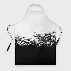 Фартук кулинарный Узоры линии черный белый чб, цвет: 3D-принт