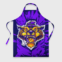 Фартук кулинарный Граффити Лев фиолетовый, цвет: 3D-принт