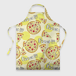Фартук кулинарный Узор - Пицца на желтом, цвет: 3D-принт