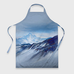 Фартук кулинарный Серо-голубые горы, цвет: 3D-принт