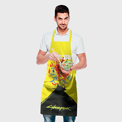 Фартук кулинарный Киберпанк 2077 Киану на спине, цвет: 3D-принт — фото 2