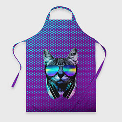 Фартук кулинарный Кот очки наушники модный, цвет: 3D-принт