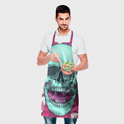 Фартук кулинарный Череп в цветах, цвет: 3D-принт — фото 2