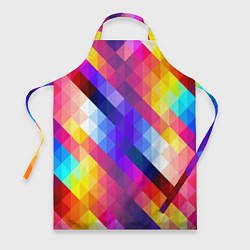 Фартук кулинарный Пиксельная радуга, цвет: 3D-принт