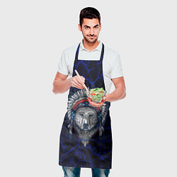 Фартук кулинарный Белый медведь индеец, цвет: 3D-принт — фото 2