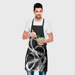 Фартук кулинарный Octopus Black and White, цвет: 3D-принт — фото 2