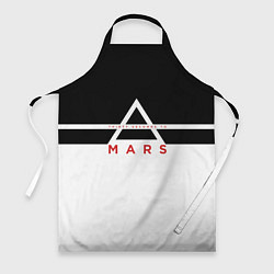 Фартук кулинарный Thirty Seconds to Mars черно-белая, цвет: 3D-принт