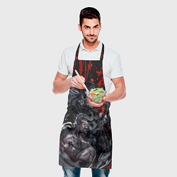 Фартук кулинарный Берсерк силуэт Гатца и злодеи Кентаро Миура, цвет: 3D-принт — фото 2