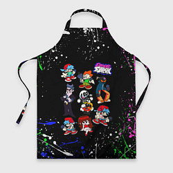 Фартук FNF ГЕРОИ ИГРЫ, БРЫЗГИ КРАСОК, ГРАФФИТИ ЛОГО