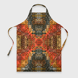 Фартук кулинарный Коллекция Фрактальная мозаика Оранжевый, цвет: 3D-принт