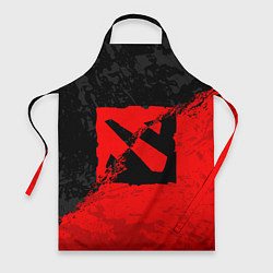 Фартук кулинарный DOTA 2 RED BLACK LOGO, БРЫЗГИ КРАСОК, цвет: 3D-принт