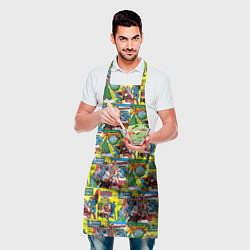 Фартук кулинарный Новогодние обложки DC, цвет: 3D-принт — фото 2