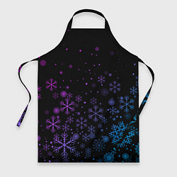 Фартук кулинарный Новогодние снежинки Градиент, цвет: 3D-принт