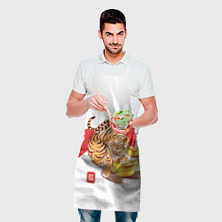 Фартук кулинарный Золотой тигр 2022 Tigr, цвет: 3D-принт — фото 2