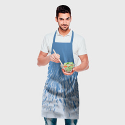 Фартук кулинарный Коллекция Rays Лучи Голубой и серый Абстракция 650, цвет: 3D-принт — фото 2