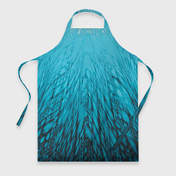 Фартук кулинарный Коллекция Rays Лучи Голубой и черный Абстракция 65, цвет: 3D-принт