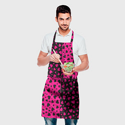 Фартук кулинарный Черно-Розовые сердца, цвет: 3D-принт — фото 2
