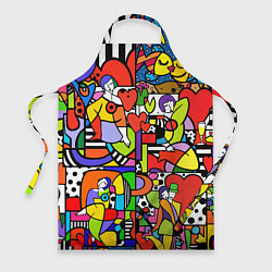 Фартук кулинарный Romero Britto - love collage, цвет: 3D-принт