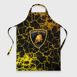 Фартук кулинарный Lamborghini золотые трещины, цвет: 3D-принт