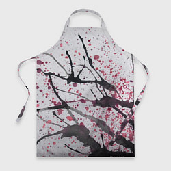 Фартук кулинарный Сакура цветёт рисунок акварелью, цвет: 3D-принт