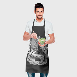 Фартук кулинарный Великий Дагон, цвет: 3D-принт — фото 2