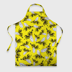 Фартук кулинарный Пчелы на желтом, цвет: 3D-принт