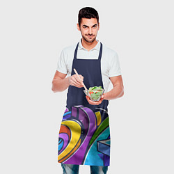 Фартук кулинарный Цветное граффити, цвет: 3D-принт — фото 2
