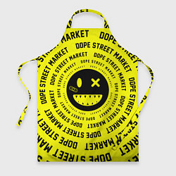Фартук кулинарный Счастливый Смайлик Yellow Dope Street Market, цвет: 3D-принт