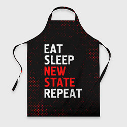 Фартук Eat Sleep New State Repeat - Потертости