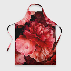 Фартук кулинарный Цветы Красные Пионы, цвет: 3D-принт
