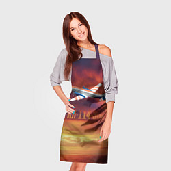 Фартук кулинарный Пассажирский самолет Ил-114-300, цвет: 3D-принт — фото 2