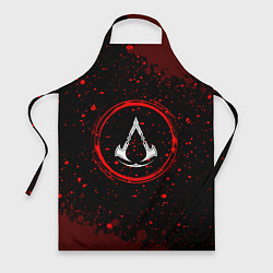 Фартук кулинарный Символ Assassins Creed и краска вокруг на темном ф, цвет: 3D-принт