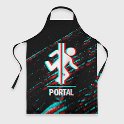 Фартук кулинарный Portal в стиле Glitch Баги Графики на темном фоне, цвет: 3D-принт