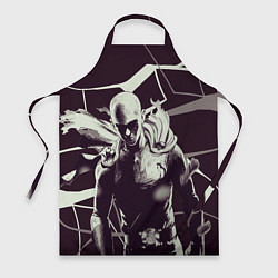 Фартук кулинарный Ванпанчмен - на черно-белом фоне, цвет: 3D-принт