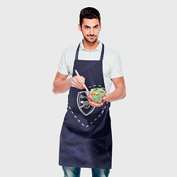Фартук кулинарный Лого Arsenal в сердечке на фоне мячей, цвет: 3D-принт — фото 2