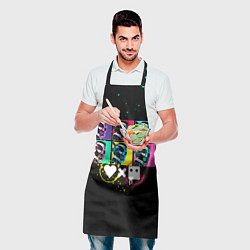 Фартук кулинарный Pop robots art, цвет: 3D-принт — фото 2