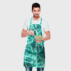 Фартук кулинарный Неоновые лучи и неоновые надписи - Светло-зелёный, цвет: 3D-принт — фото 2