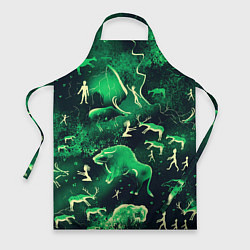 Фартук кулинарный Альтернативная Альтамира зеленая, цвет: 3D-принт