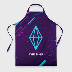 Фартук Символ The Sims в неоновых цветах на темном фоне